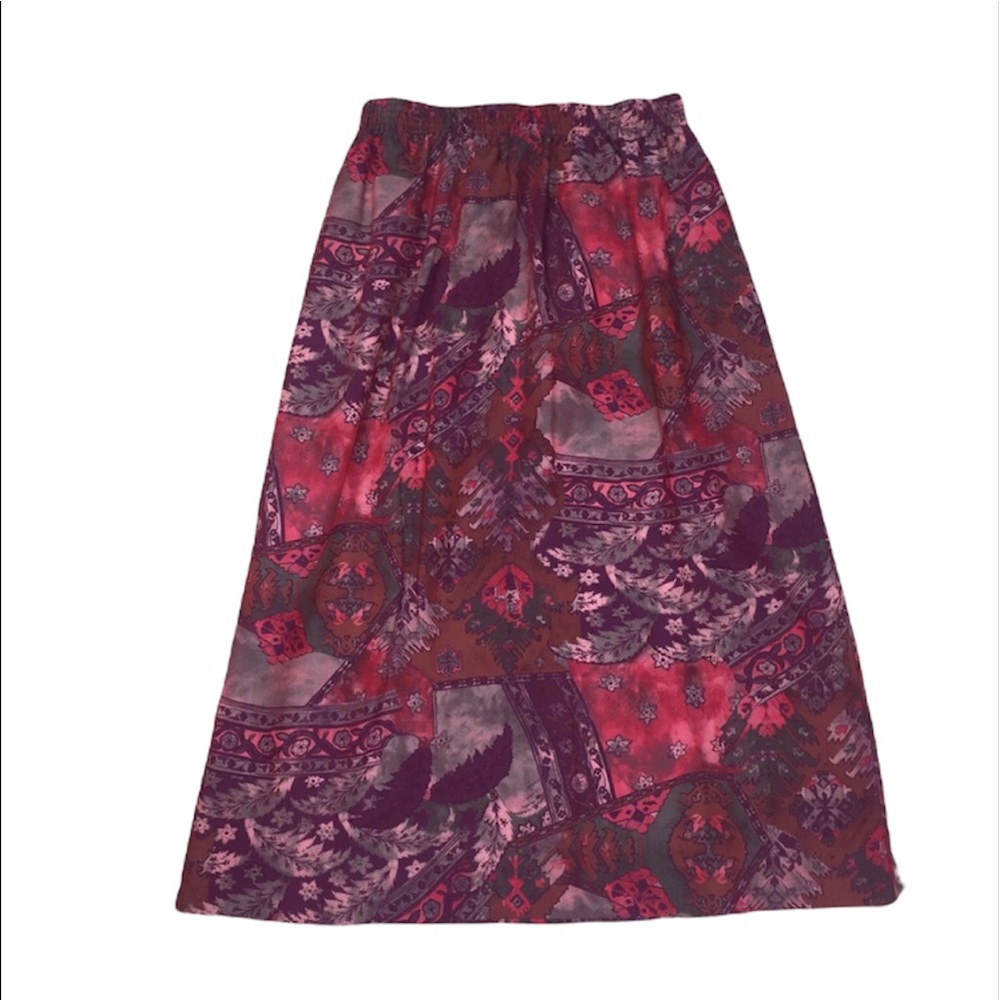 Nikki Wine Patchwork Skirt